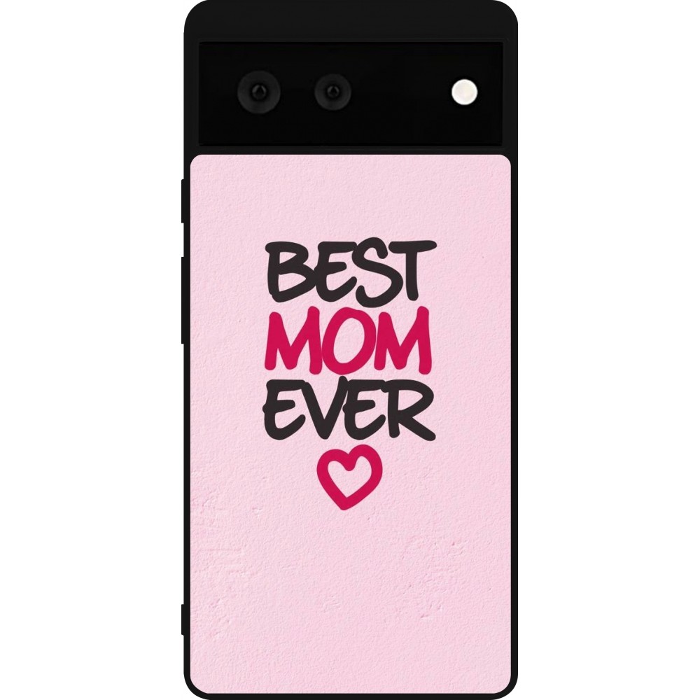 Google Pixel 6 Case Hülle - Silikon schwarz Mom 2023 best Mom ever pink