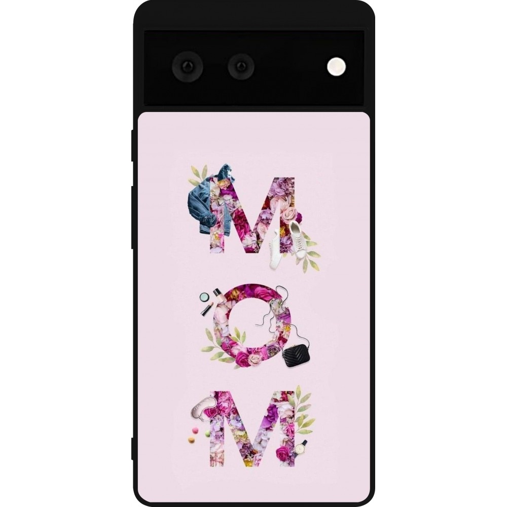 Google Pixel 6 Case Hülle - Silikon schwarz Mom 2024 girly mom