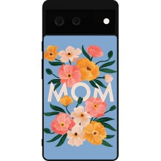 Google Pixel 6 Case Hülle - Silikon schwarz Mom 2026 Flowers