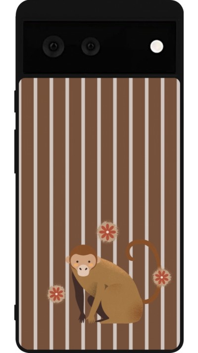 Google Pixel 6 Case Hülle - Silikon schwarz Monkey with stripes Google Pixel 6 Case Hülle - Silikon schwarz Monkey with stripes
