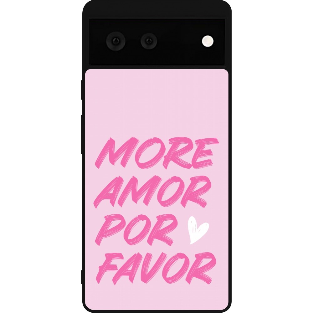 Coque Google Pixel 6 - Silicone rigide noir More amor porfavor