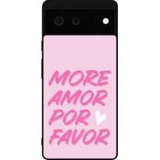 Coque Google Pixel 6 - Silicone rigide noir More amor porfavor