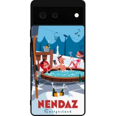 Coque Google Pixel 6 - Silicone rigide noir Nendaz Mountain Jacuzzi