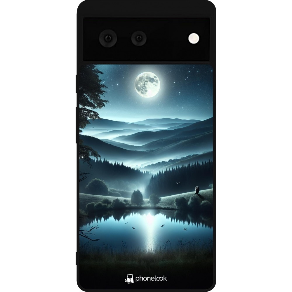 Coque Google Pixel 6 - Silicone rigide noir Night Sky View