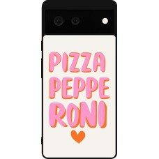 Coque Google Pixel 6 - Silicone rigide noir Pizza pepperoni 2026
