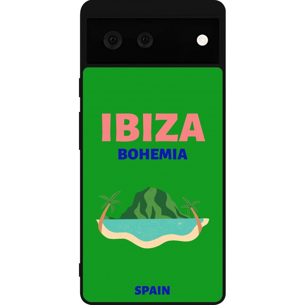 Coque Google Pixel 6 - Silicone rigide noir Pop Summer Destination Ibiza