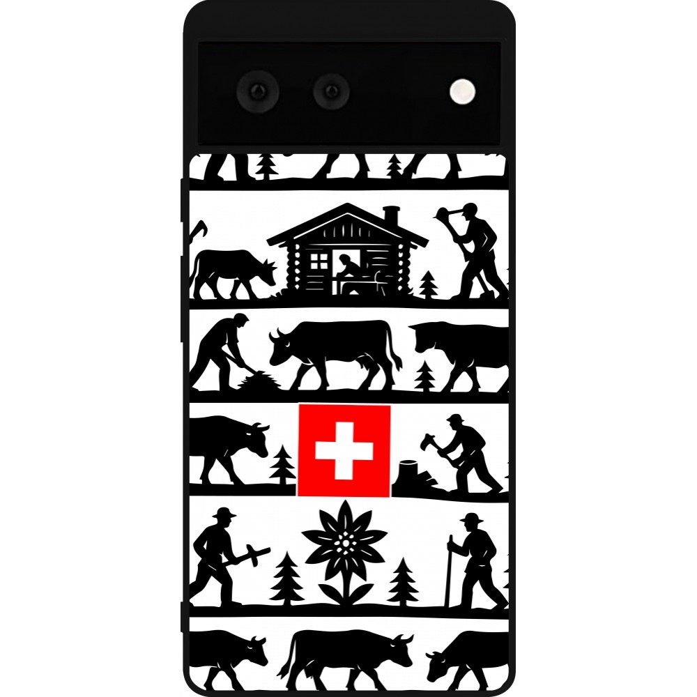 Coque Google Pixel 6 - Silicone rigide noir Poya Suisse 1