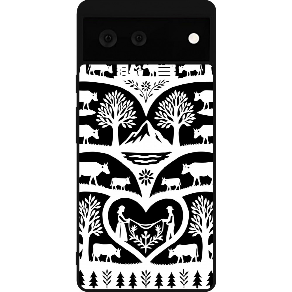 Coque Google Pixel 6 - Silicone rigide noir Poya Suisse 2 noir