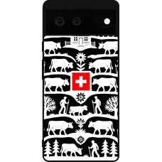 Coque Google Pixel 6 - Silicone rigide noir Poya Suisse 3 noir