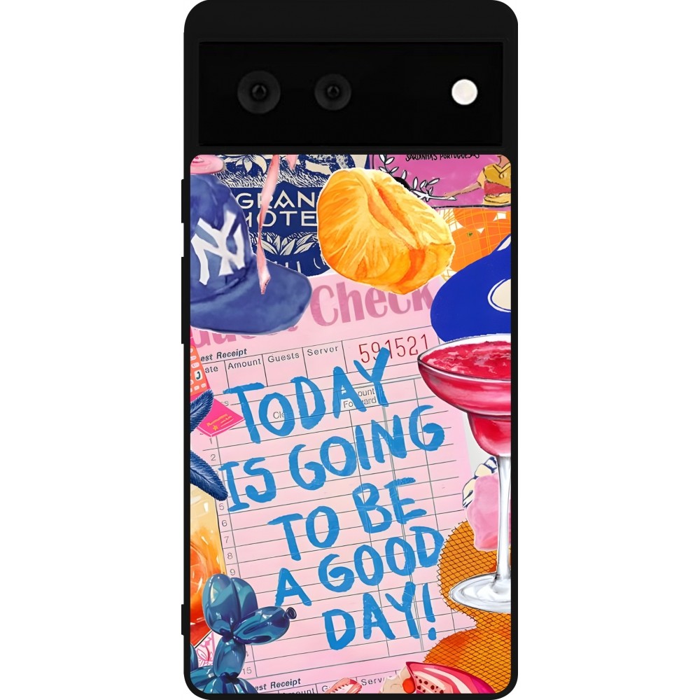 Coque Google Pixel 6 - Silicone rigide noir Preppy Today is Going to be a good day