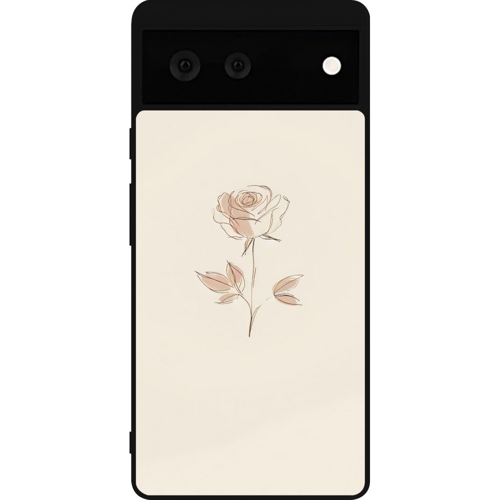Google Pixel 6 Case Hülle - Silikon schwarz Rosa Sand Minimalistisch