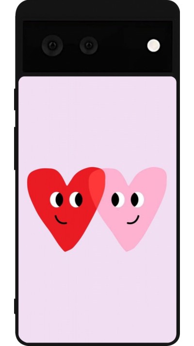 Google Pixel 6 Case Hülle - Silikon schwarz Saint Valentines Day 26 Heart