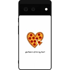 Coque Google Pixel 6 - Silicone rigide noir Saint Valentines Day 26 You have my pizza heart