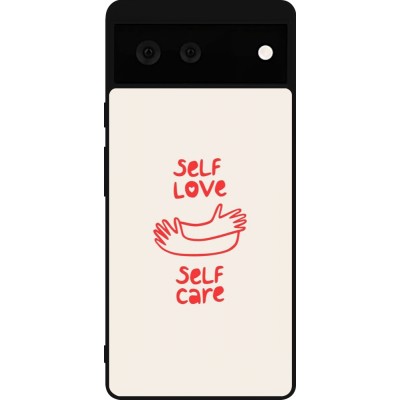 Google Pixel 6 Case Hülle - Silikon schwarz Saint Valentines Day 26 Self love self care