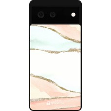 Coque Google Pixel 6 - Silicone rigide noir Shimmering Orange