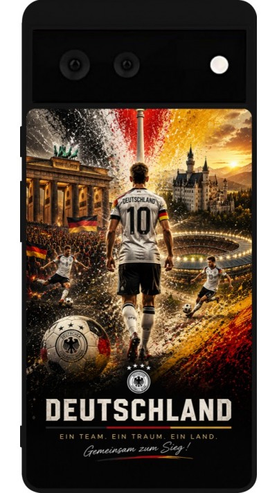 Google Pixel 6 Case Hülle - Silikon schwarz Fussball Deutschland splash 2026
