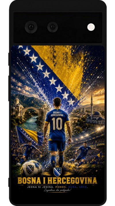 Google Pixel 6 Case Hülle - Silikon schwarz Fussball Bosnien und Herzegowina splash 2026