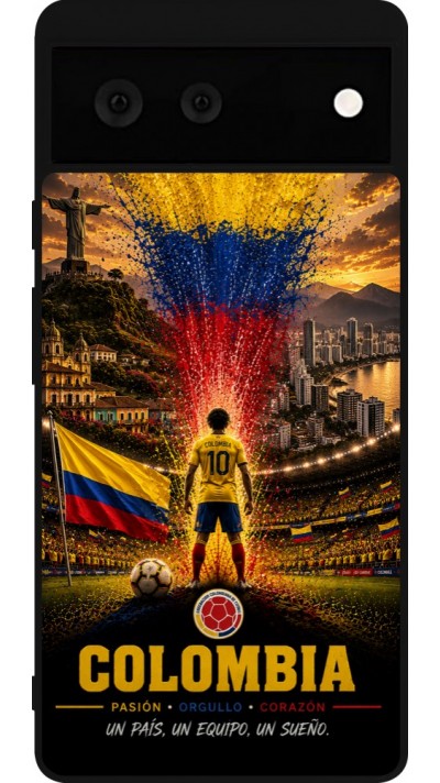 Google Pixel 6 Case Hülle - Silikon schwarz Fussball Kolumbien splash 2026