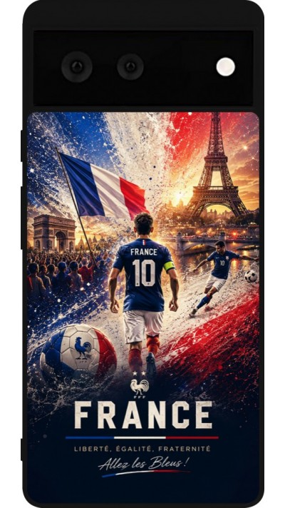 Google Pixel 6 Case Hülle - Silikon schwarz Fussball Frankreich splash 2026