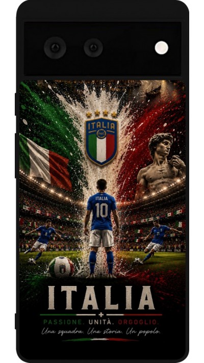 Google Pixel 6 Case Hülle - Silikon schwarz Fussball Italien splash 2026