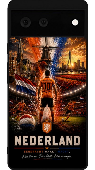 Google Pixel 6 Case Hülle - Silikon schwarz Fussball Niederlande splash 2026
