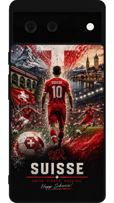 Google Pixel 6 Case Hülle - Silikon schwarz Fussball Suisse splash 2026