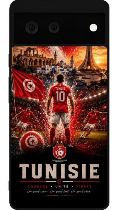 Google Pixel 6 Case Hülle - Silikon schwarz Fussball Tunesien splash 2026