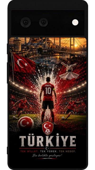Google Pixel 6 Case Hülle - Silikon schwarz Fussball Türkei splash 2026