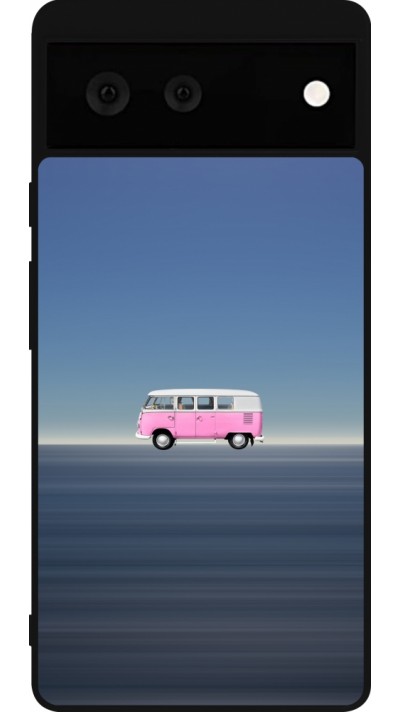 Google Pixel 6 Case Hülle - Silikon schwarz Spring 23 pink bus
