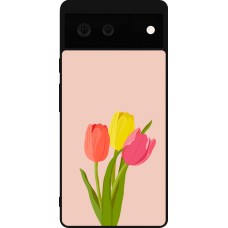 Coque Google Pixel 6 - Silicone rigide noir Spring 23 tulip trio