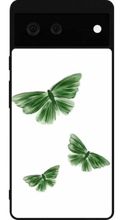 Google Pixel 6 Case Hülle - Silikon schwarz Butterflies Spring 2026