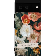 Google Pixel 6 Case Hülle - Silikon schwarz Full Bloom Spring 2026