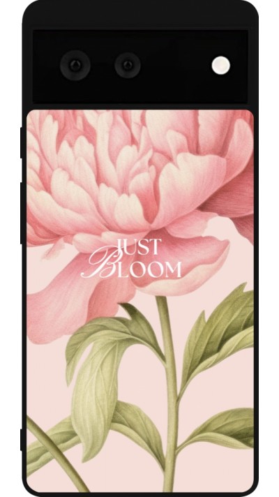 Google Pixel 6 Case Hülle - Silikon schwarz Just Bloom Spring 2026