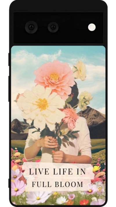 Google Pixel 6 Case Hülle - Silikon schwarz Live life in full moon Spring 2026
