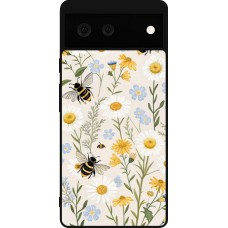 Google Pixel 6 Case Hülle - Silikon schwarz Pattern bees Spring 2026