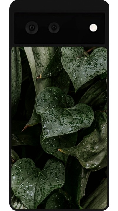 Google Pixel 6 Case Hülle - Silikon schwarz Spring 23 fresh plants