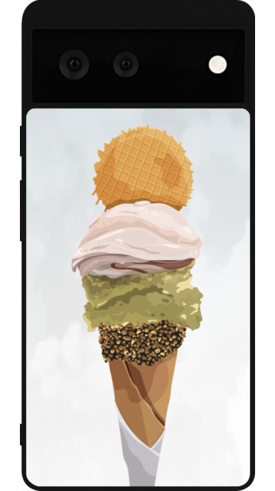 Coque Google Pixel 6 - Silicone rigide noir Summer 2025 Cornet