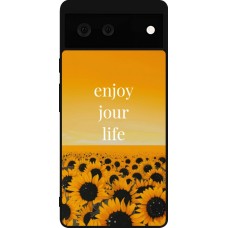 Google Pixel 6 Case Hülle - Silikon schwarz Summer 2025 Enjoy your life