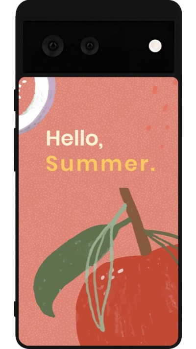 Coque Google Pixel 6 - Silicone rigide noir Summer 2025 Hello summer