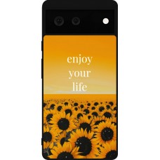 Google Pixel 6 Case Hülle - Silikon schwarz Summer 2026 Enjoy your life