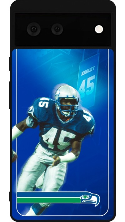 Coque Google Pixel 6 - Silicone rigide noir Super Bowl 26 Seattle 1