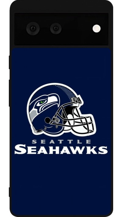 Coque Google Pixel 6 - Silicone rigide noir Super Bowl 26 Seattle 3