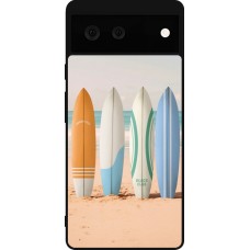 Google Pixel 6 Case Hülle - Silikon schwarz Summer surfboard 2025