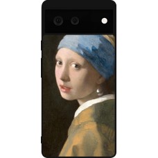 Google Pixel 6 Case Hülle - Silikon schwarz Kunstbild - Das Mädchen mit dem Perlenohrring - Jan Vermeer