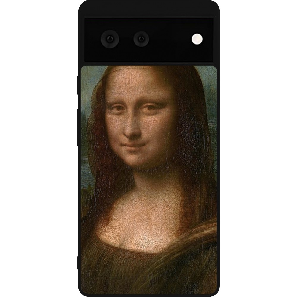 Coque Google Pixel 6 - Silicone rigide noir Tableau art - La Joconde - Léonard de Vinci