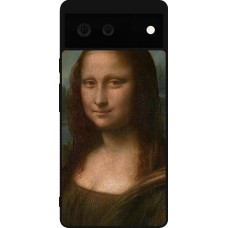 Coque Google Pixel 6 - Silicone rigide noir Tableau art - La Joconde - Léonard de Vinci