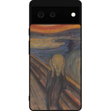 Google Pixel 6 Case Hülle - Silikon schwarz Kunstbild - Der Schrei - Edvard Munch