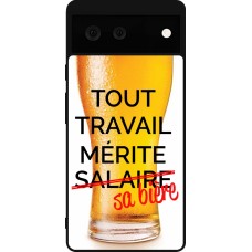 Google Pixel 6 Case Hülle - Silikon schwarz Tout travail mérite sa bière