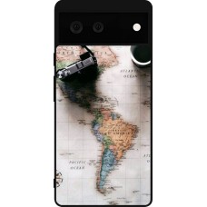 Google Pixel 6 Case Hülle - Silikon schwarz Travel 01