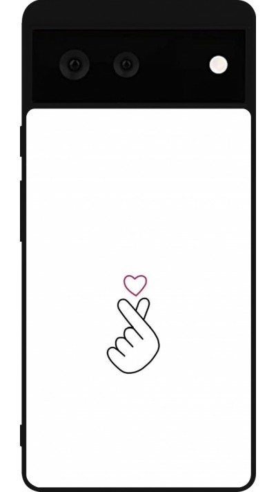 Coque Google Pixel 6 - Silicone rigide noir Valentine 2024 heart by Millennials